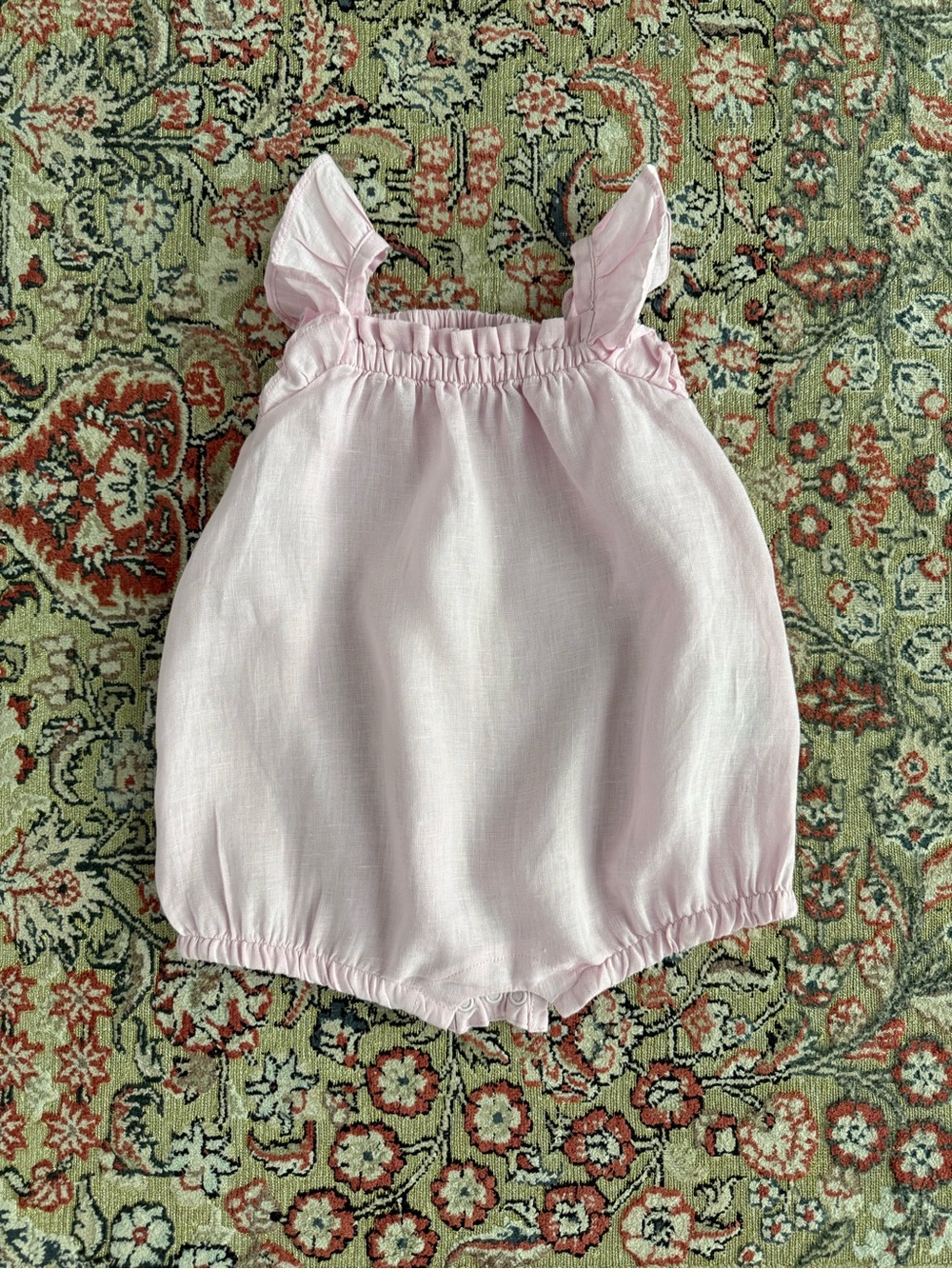 H&M Light Pink Linen-Look Baby One-Piece Romper